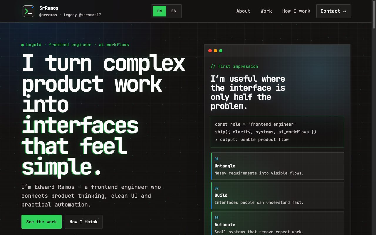 Sitio personal de Edward Ramos, fundador de Ramos Labs